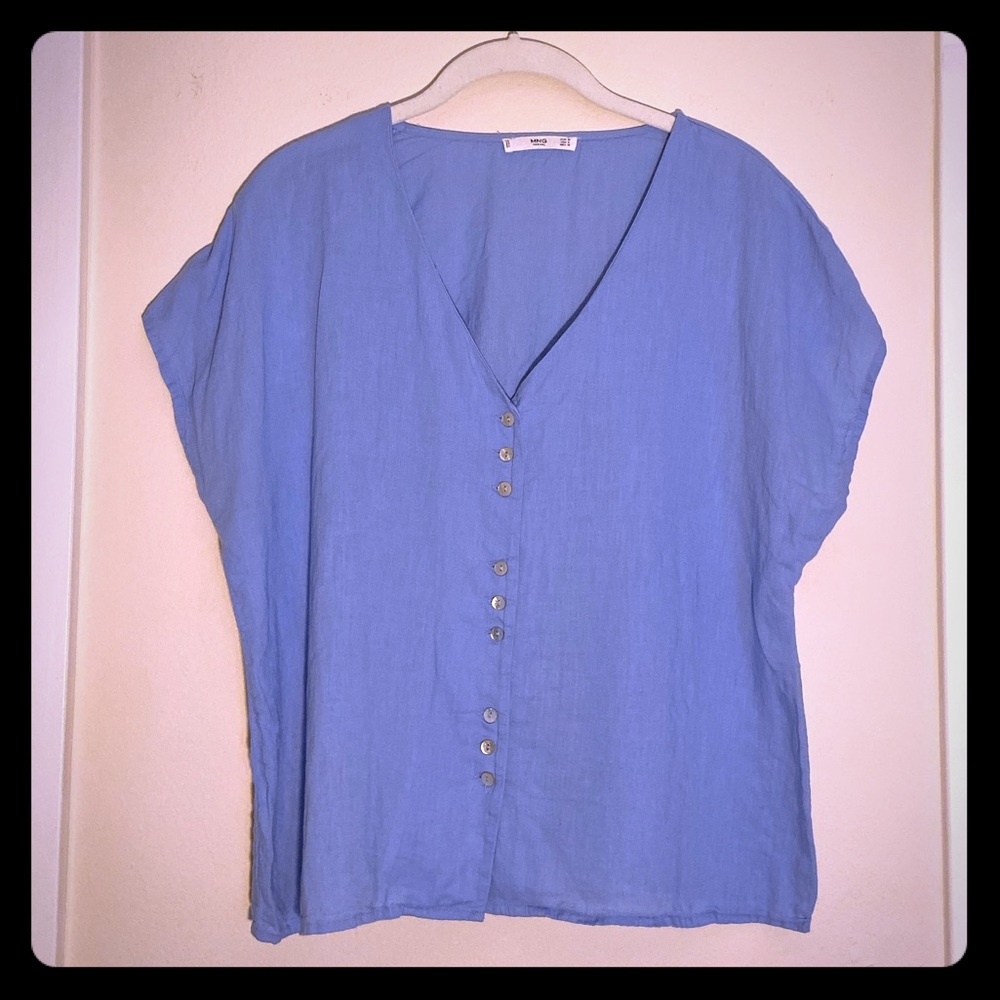 Short Sleeve Linen Blouse